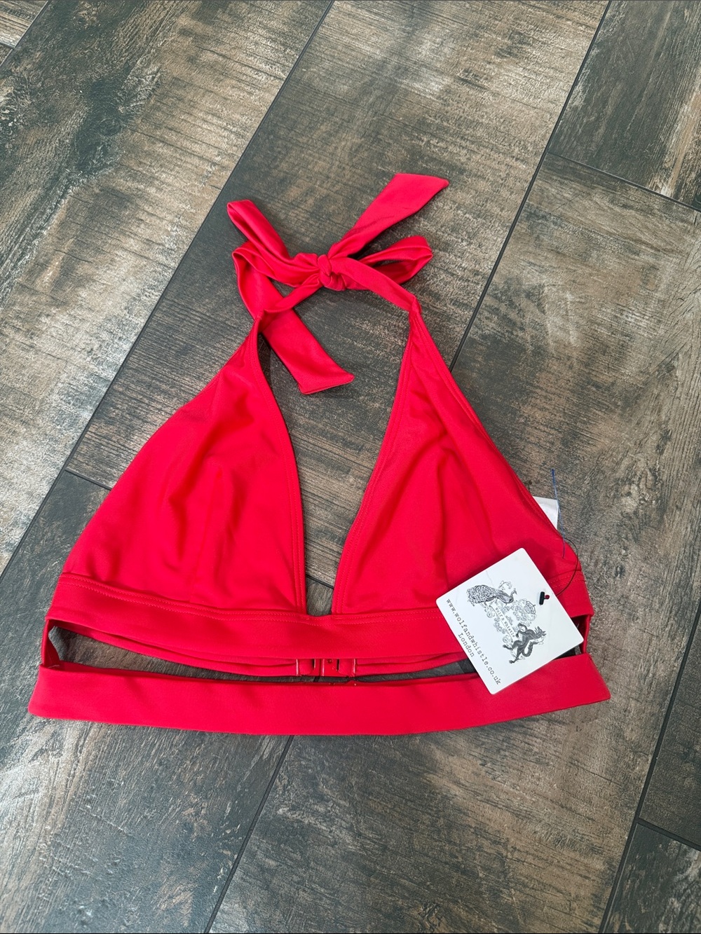 Red Halter Bikini Top
